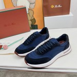 Loro Piana Week End Walk Sneaker FAP9780-8000 Black Leather Sneakers Loro Piana Week End Walk Sneaker FAP9780-8000 Black Leather Sneakers Front View