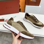 Loro Piana Week End Walk Sneker FAP9780-P0B2 Sanguine Pencil Suede Sneakers Front View