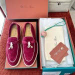 Loro Piana Women's Summer Charms Walk Loafer FAL5899-Q07N Azuki Beans Leather Loafers Loro Piana Women's Summer Charms Walk Loafer FAL5899-Q07N Front View Azuki Beans Leather Loafers