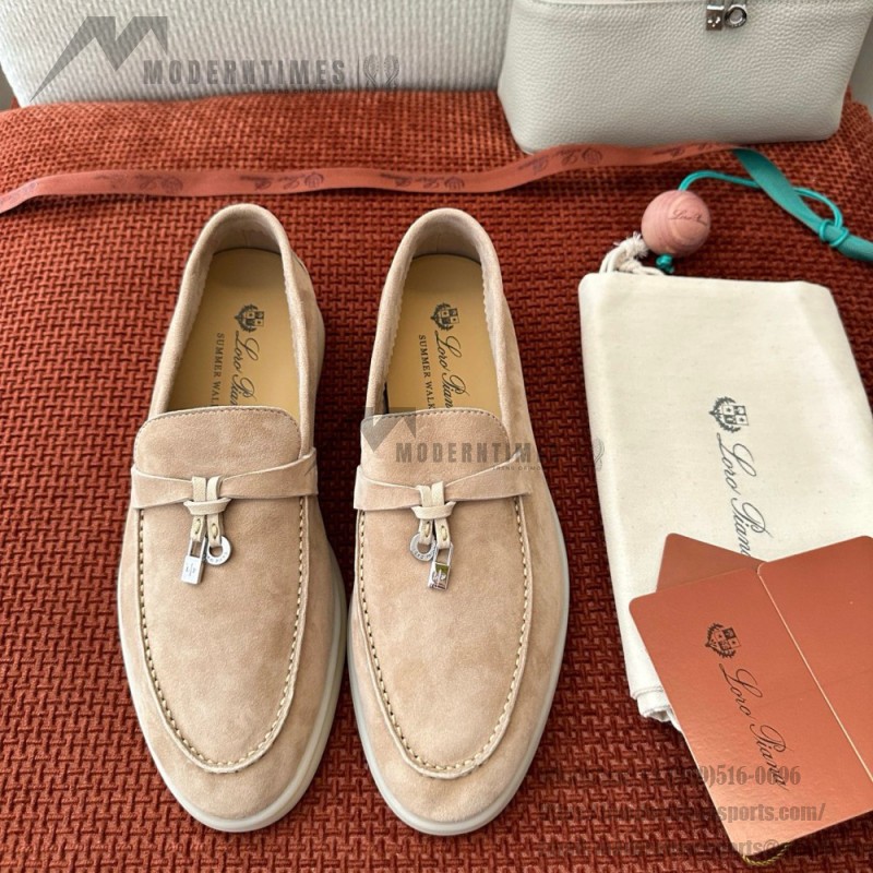 Loro Piana Summer Charms Walk Loafer FAE5444-60L0 Deep Ice Women's Comfort Flats Front View