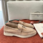 Loro Piana Summer Charms Walk Loafer FAE5444-60L0 Deep Ice Women's Comfort Flats Front View