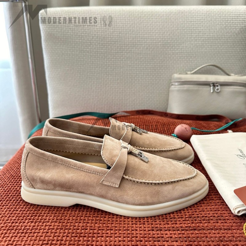 Loro Piana Summer Charms Walk Loafer FAE5444-60L0 Deep Ice Women's Comfort Flats Front View
