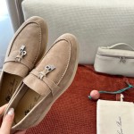 Loro Piana Summer Charms Walk Loafer FAE5444-60L0 Deep Ice Women's Comfort Flats Front View