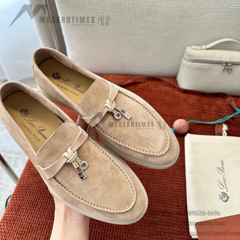 Loro Piana Summer Charms Walk Loafer FAE5444-60L0 Deep Ice Women's Comfort Flats Front View