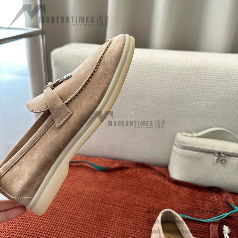 Loro Piana Summer Charms Walk Loafer FAE5444-60L0 Deep Ice Women's Comfort Flats Front View