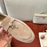 Loro Piana Summer Charms Walk Loafer FAE5444-60L0 Deep Ice Women's Comfort Flats Front View