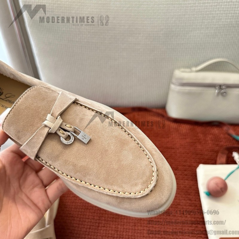 Loro Piana Summer Charms Walk Loafer FAE5444-60L0 Deep Ice Women's Comfort Flats Front View