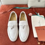 Loro Piana Summer Charms Walk Loafer FAE5444-60L0 Deep Ice Women's Comfort Flats Front View