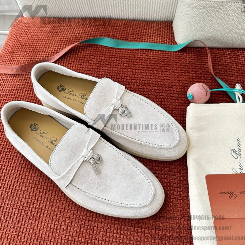 Loro Piana Summer Charms Walk Loafer FAE5444-60L0 Deep Ice Women's Comfort Flats Front View