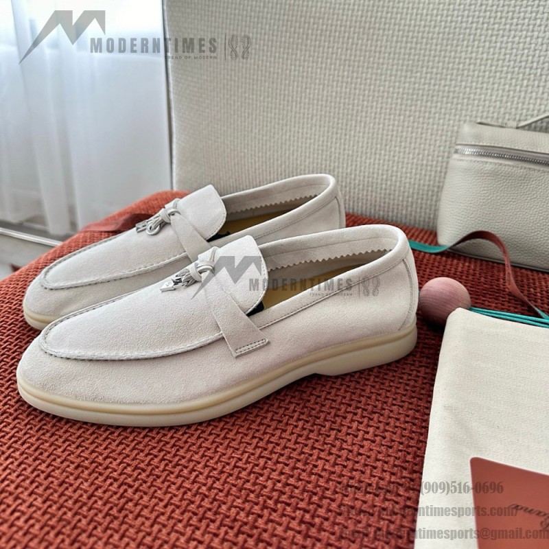 Loro Piana Summer Charms Walk Loafer FAE5444-60L0 Deep Ice Women's Comfort Flats Front View