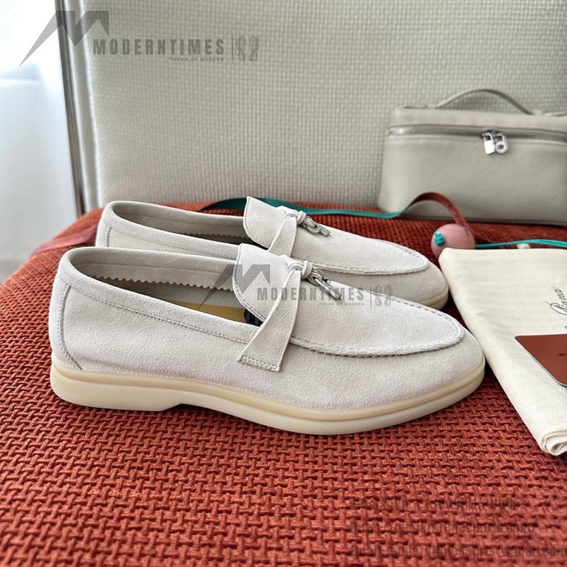 Loro Piana Summer Charms Walk Loafer FAE5444-60L0 Deep Ice Women's Comfort Flats Front View