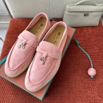 Loro Piana Summer Charms Walk Loafer FAE5444-30AT Flowering Cherry Women's Shoes Loro Piana Summer Charms Walk Loafer FAE5444-30AT Flowering Cherry Women's Comfort Flats Front View