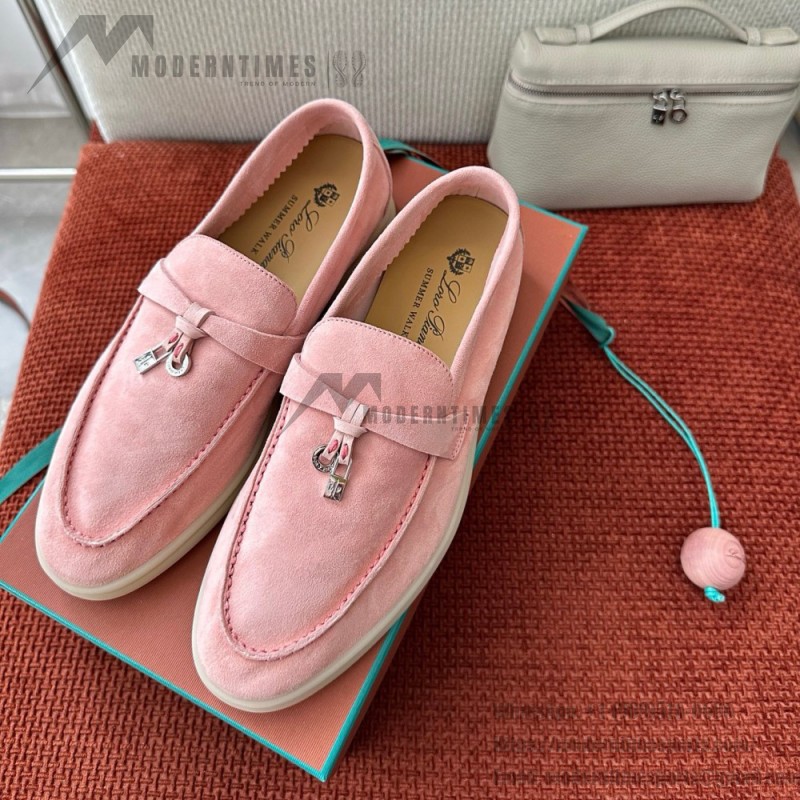 Loro Piana Summer Charms Walk Loafer FAE5444-30AT Flowering Cherry Women's Shoes Loro Piana Summer Charms Walk Loafer FAE5444-30AT Flowering Cherry Women's Comfort Flats Front View