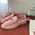 Loro Piana Summer Charms Walk Loafer FAE5444-30AT Flowering Cherry Women's Shoes Loro Piana Summer Charms Walk Loafer FAE5444-30AT Flowering Cherry Women's Comfort Flats Front View