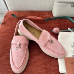 Loro Piana Summer Charms Walk Loafer FAE5444-30AT Flowering Cherry Women's Shoes Loro Piana Summer Charms Walk Loafer FAE5444-30AT Flowering Cherry Women's Comfort Flats Front View