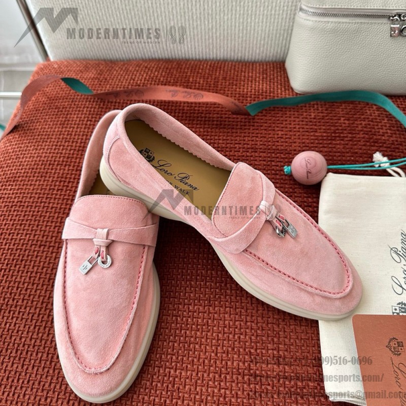 Loro Piana Summer Charms Walk Loafer FAE5444-30AT Flowering Cherry Women's Shoes Loro Piana Summer Charms Walk Loafer FAE5444-30AT Flowering Cherry Women's Comfort Flats Front View