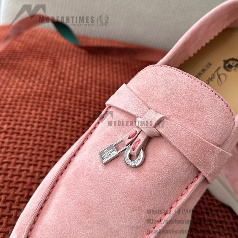 Loro Piana Summer Charms Walk Loafer FAE5444-30AT Flowering Cherry Women's Shoes Loro Piana Summer Charms Walk Loafer FAE5444-30AT Flowering Cherry Women's Comfort Flats Front View