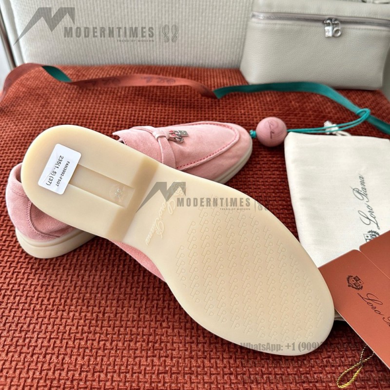 Loro Piana Summer Charms Walk Loafer FAE5444-30AT Flowering Cherry Women's Shoes Loro Piana Summer Charms Walk Loafer FAE5444-30AT Flowering Cherry Women's Comfort Flats Front View