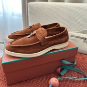 Loro Piana Summer Charms Walk Loafer FAE5444-E424 Saddle-Brown Women's Luxury Designer Flats