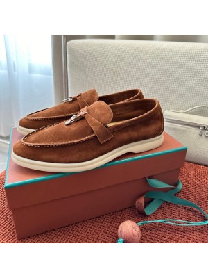 Loro Piana Summer Charms Walk Loafer FAE5444-E424 Saddle-Brown Women's Luxury Designer Flats