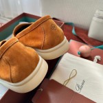 Loro Piana Summer Charms Walk Loafer FAE5444-E424 Saddle-Brown Women's Shoes Loro Piana Summer Charms Walk Loafer FAE5444-E424 Saddle-Brown Women's Luxury Flats Front View