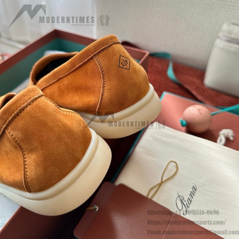 Loro Piana Summer Charms Walk Loafer FAE5444-E424 Saddle-Brown Women's Shoes Loro Piana Summer Charms Walk Loafer FAE5444-E424 Saddle-Brown Women's Luxury Flats Front View