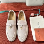 Loro Piana Summer Charms Walk Loafer FAE5444-30AT Flowering Cherry Women's Shoes Loro Piana Summer Charms Walk Loafer FAE5444-30AT Flowering Cherry Women's Comfort Flats Front View