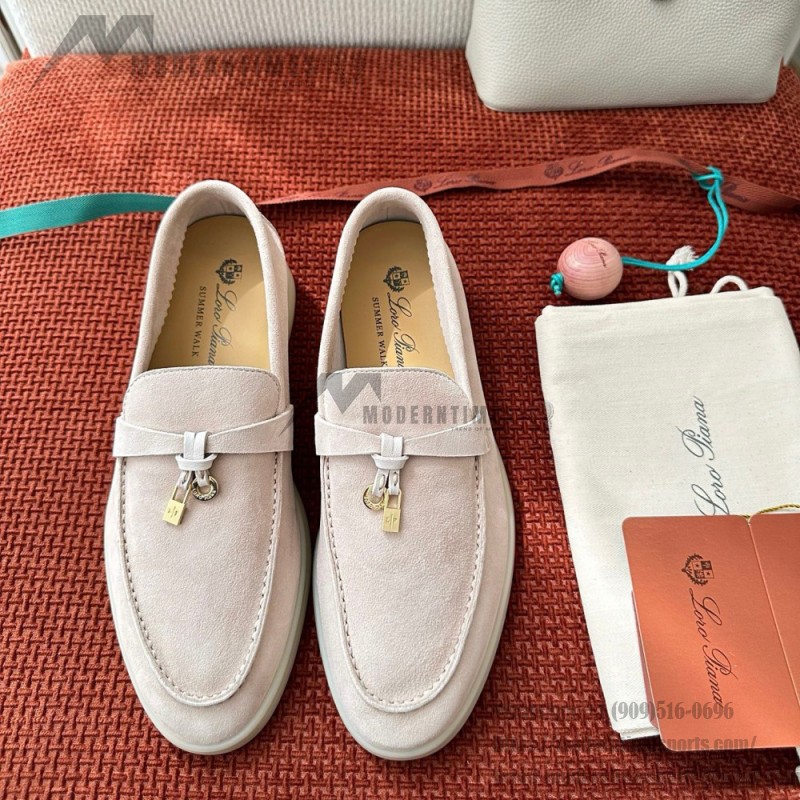 Loro Piana Summer Charms Walk Loafer FAE5444-30AT Flowering Cherry Women's Shoes Loro Piana Summer Charms Walk Loafer FAE5444-30AT Flowering Cherry Women's Comfort Flats Front View