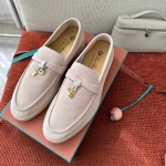Loro Piana Summer Charms Walk Loafer FAE5444-30AT Flowering Cherry Women's Shoes Loro Piana Summer Charms Walk Loafer FAE5444-30AT Flowering Cherry Women's Comfort Flats Front View
