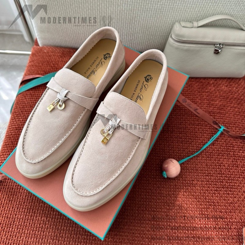 Loro Piana Summer Charms Walk Loafer FAE5444-30AT Flowering Cherry Women's Shoes Loro Piana Summer Charms Walk Loafer FAE5444-30AT Flowering Cherry Women's Comfort Flats Front View