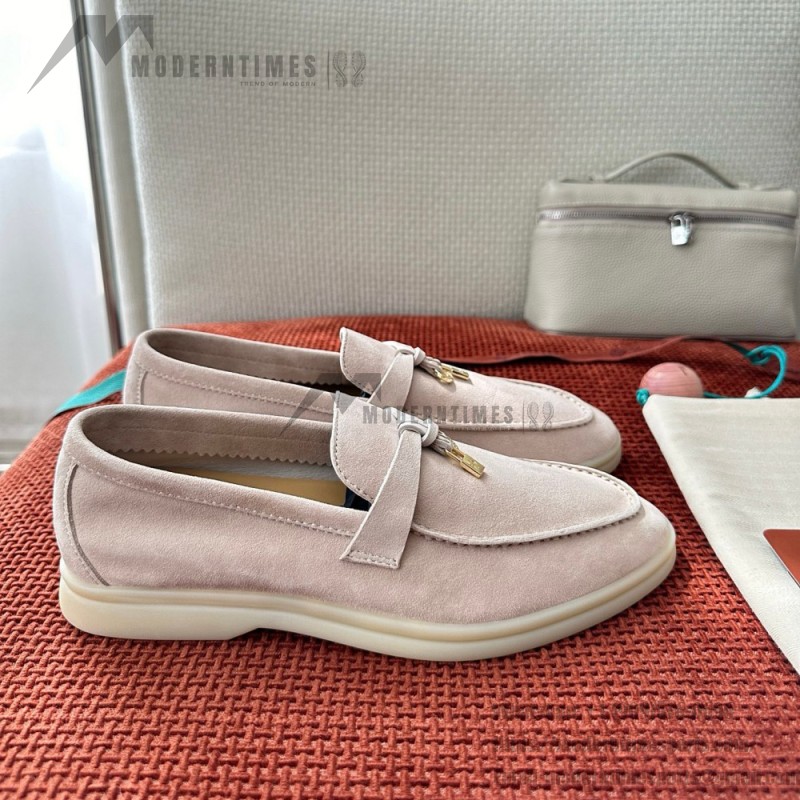 Loro Piana Summer Charms Walk Loafer FAE5444-30AT Flowering Cherry Women's Shoes Loro Piana Summer Charms Walk Loafer FAE5444-30AT Flowering Cherry Women's Comfort Flats Front View
