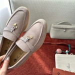 Loro Piana Summer Charms Walk Loafer FAE5444-30AT Flowering Cherry Women's Shoes Loro Piana Summer Charms Walk Loafer FAE5444-30AT Flowering Cherry Women's Comfort Flats Front View