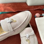 Loro Piana Summer Charms Walk Loafer FAE5444-30AT Flowering Cherry Women's Shoes Loro Piana Summer Charms Walk Loafer FAE5444-30AT Flowering Cherry Women's Comfort Flats Front View