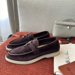 Loro Piana Summer Charms Walk Loafer FAE5444-E424 Saddle-Brown Women's Shoes Loro Piana Summer Charms Walk Loafer FAE5444-E424 Saddle-Brown Women's Luxury Flats Front View