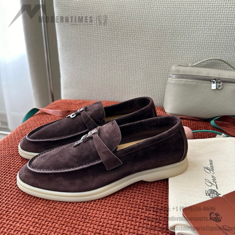 Loro Piana Summer Charms Walk Loafer FAE5444-E424 Saddle-Brown Women's Shoes Loro Piana Summer Charms Walk Loafer FAE5444-E424 Saddle-Brown Women's Luxury Flats Front View
