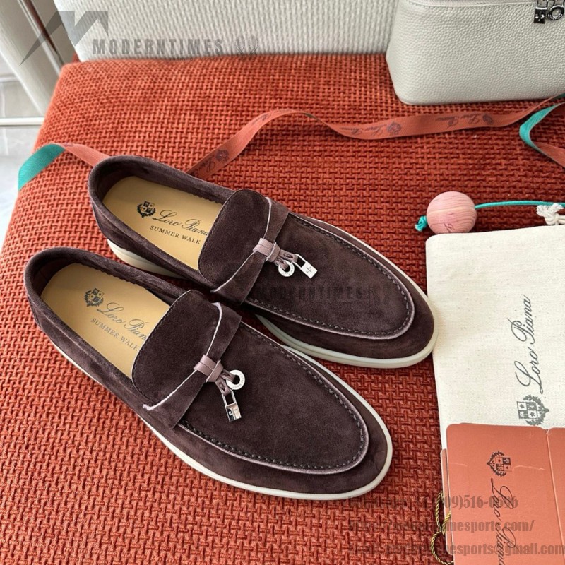 Loro Piana Summer Charms Walk Loafer FAE5444-E424 Saddle-Brown Women's Shoes Loro Piana Summer Charms Walk Loafer FAE5444-E424 Saddle-Brown Women's Luxury Flats Front View