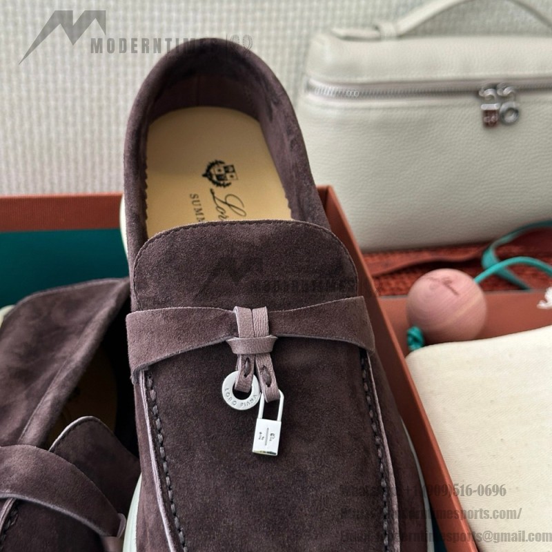 Loro Piana Summer Charms Walk Loafer FAE5444-E424 Saddle-Brown Women's Shoes Loro Piana Summer Charms Walk Loafer FAE5444-E424 Saddle-Brown Women's Luxury Flats Front View