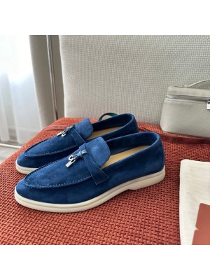 Loro Piana Summer Charms Walk Loafer FAE5444-W13O Blue Fluorite Women's Comfort Flats | Luxury Designer Loafers