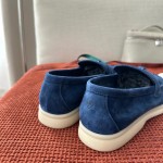 Loro Piana Summer Charms Walk Loafer FAE5444-W13O Blue Fluorite Women's Shoes Loro Piana Summer Charms Walk Loafer FAE5444-W13O Blue Fluorite Women's Comfort Flats Front View