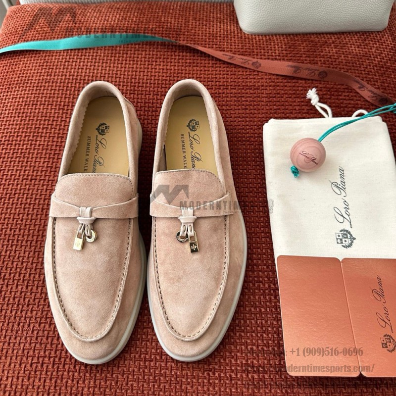 Loro Piana Summer Charms Walk Loafer FAE5444-30AT Flowering Cherry Women's Shoes Loro Piana Summer Charms Walk Loafer FAE5444-30AT Flowering Cherry Women's Comfort Flats Front View