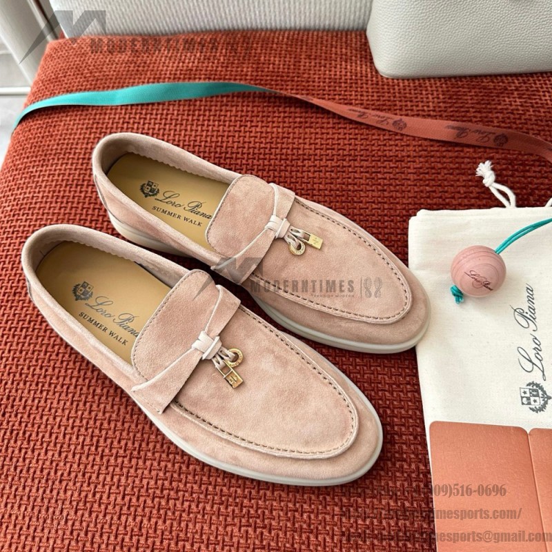 Loro Piana Summer Charms Walk Loafer FAE5444-30AT Flowering Cherry Women's Shoes Loro Piana Summer Charms Walk Loafer FAE5444-30AT Flowering Cherry Women's Comfort Flats Front View