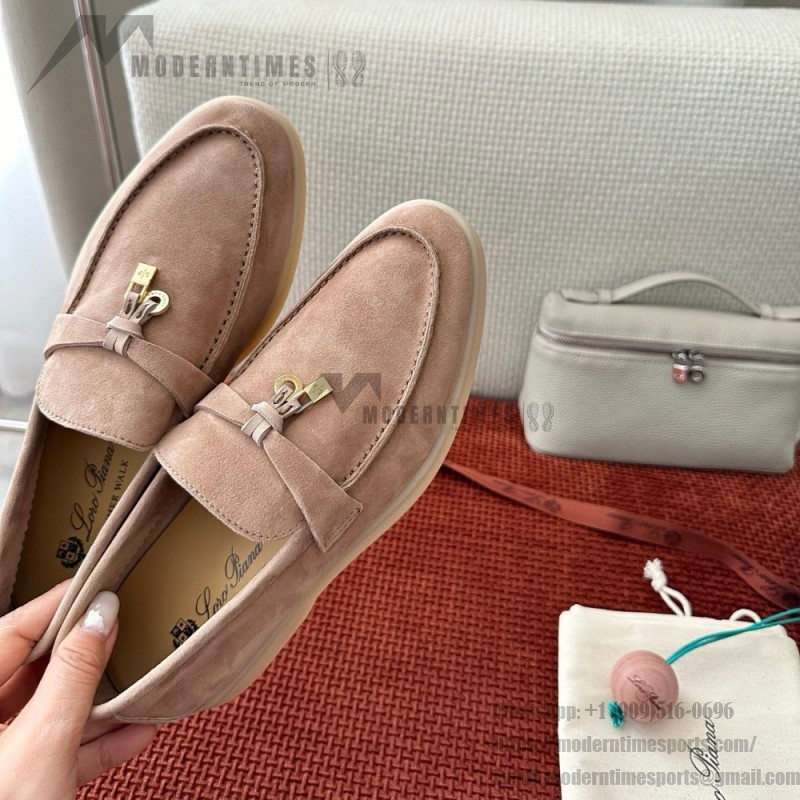 Loro Piana Summer Charms Walk Loafer FAE5444-30AT Flowering Cherry Women's Shoes Loro Piana Summer Charms Walk Loafer FAE5444-30AT Flowering Cherry Women's Comfort Flats Front View
