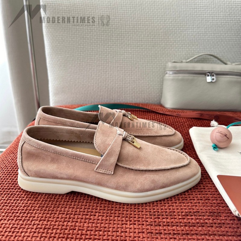 Loro Piana Summer Charms Walk Loafer FAE5444-30AT Flowering Cherry Women's Shoes Loro Piana Summer Charms Walk Loafer FAE5444-30AT Flowering Cherry Women's Comfort Flats Front View
