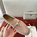 Loro Piana Summer Charms Walk Loafer FAE5444-30AT Flowering Cherry Women's Shoes Loro Piana Summer Charms Walk Loafer FAE5444-30AT Flowering Cherry Women's Comfort Flats Front View