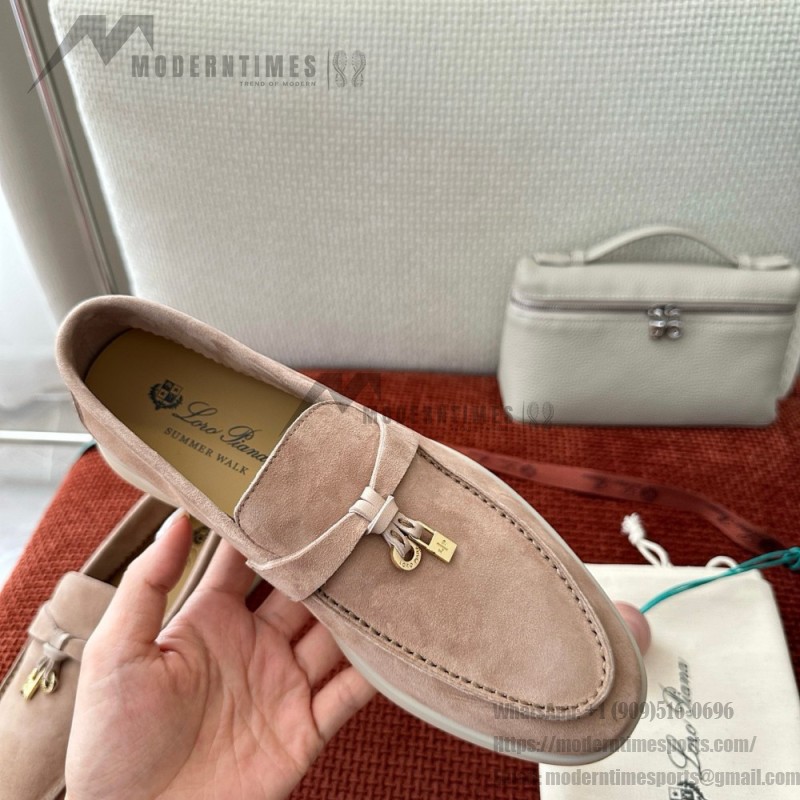 Loro Piana Summer Charms Walk Loafer FAE5444-30AT Flowering Cherry Women's Shoes Loro Piana Summer Charms Walk Loafer FAE5444-30AT Flowering Cherry Women's Comfort Flats Front View