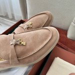 Loro Piana Summer Charms Walk Loafer FAE5444-30AT Flowering Cherry Women's Shoes Loro Piana Summer Charms Walk Loafer FAE5444-30AT Flowering Cherry Women's Comfort Flats Front View