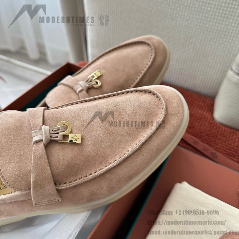 Loro Piana Summer Charms Walk Loafer FAE5444-30AT Flowering Cherry Women's Shoes Loro Piana Summer Charms Walk Loafer FAE5444-30AT Flowering Cherry Women's Comfort Flats Front View