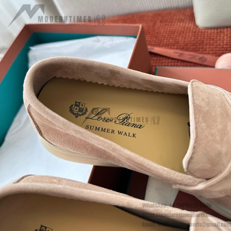 Loro Piana Summer Charms Walk Loafer FAE5444-30AT Flowering Cherry Women's Shoes Loro Piana Summer Charms Walk Loafer FAE5444-30AT Flowering Cherry Women's Comfort Flats Front View
