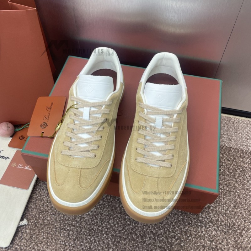Loro Piana Tennis Walk Sneaker Summer Pink FAO1547-30IH suede low top luxury sneakers for women