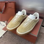 Loro Piana Tennis Walk Sneaker Summer Pink FAO1547-30IH suede low top luxury sneakers for women